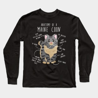 Maine Coon Cat Anatomy Long Sleeve T-Shirt